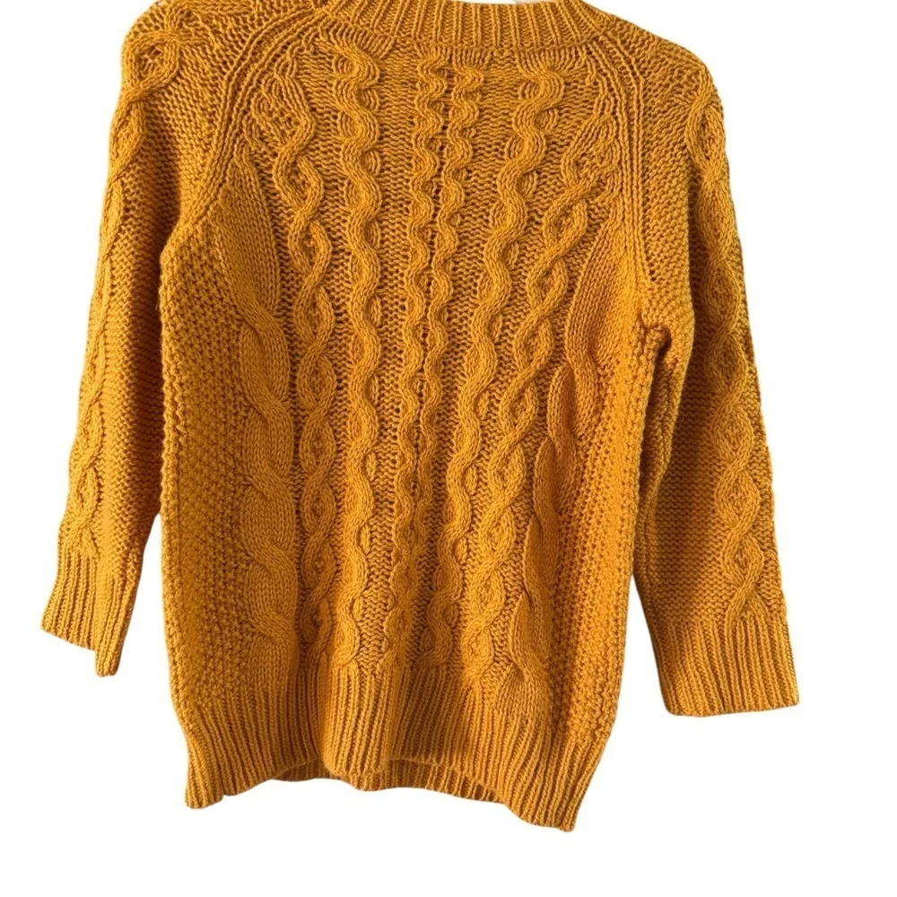 J. Crew Mustard Cable Knit Sweater